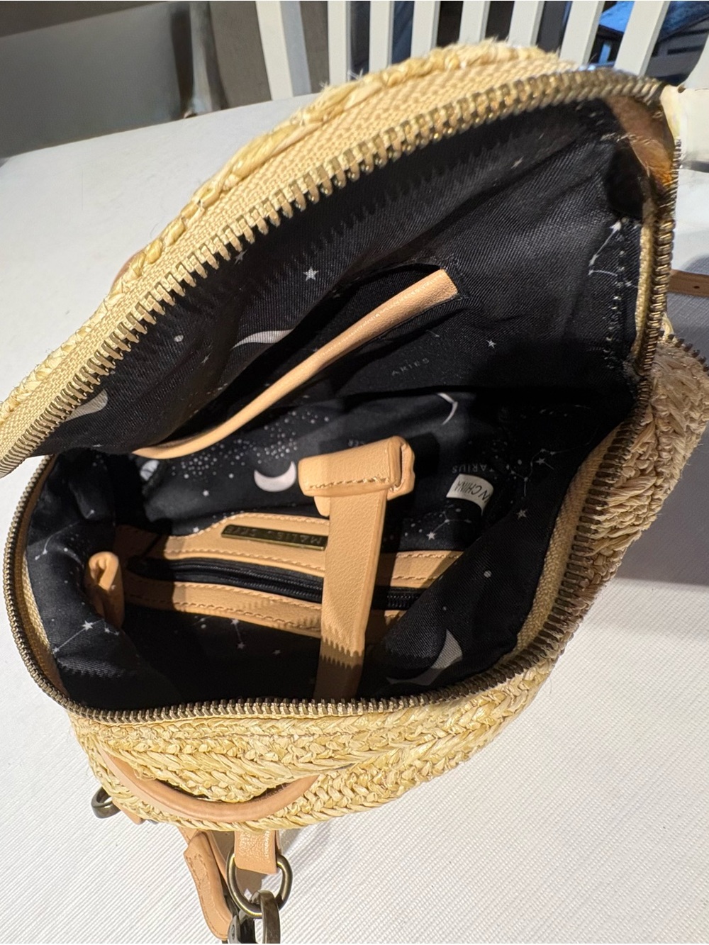 Malibu Skye Woven Raffia Convertible Mini Backpack - Picture 2 of 9
